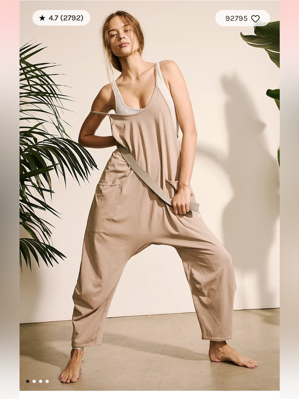 FREE PEOPLE MOVEMENT HOT SHOT ONESIE MOCHA LATTE